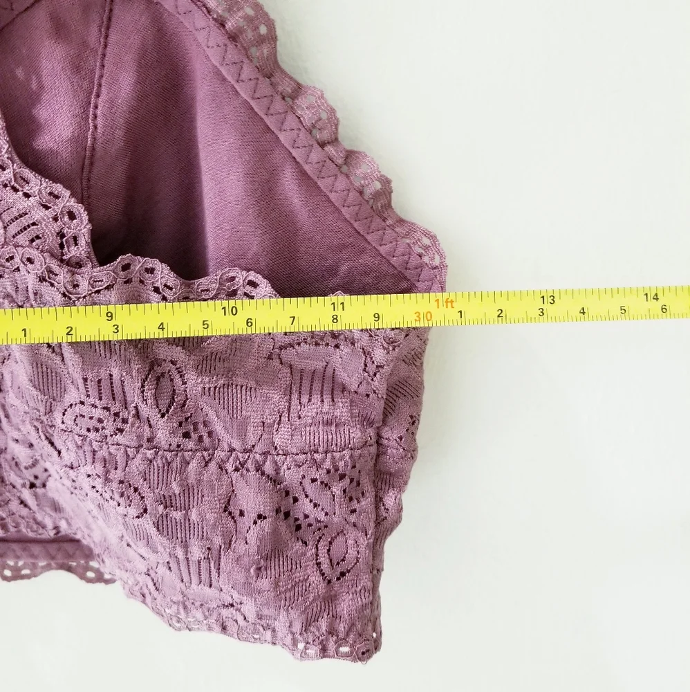 FeLiNa All Lace Racerback Bralette Bordeaux Purple Sz Sm